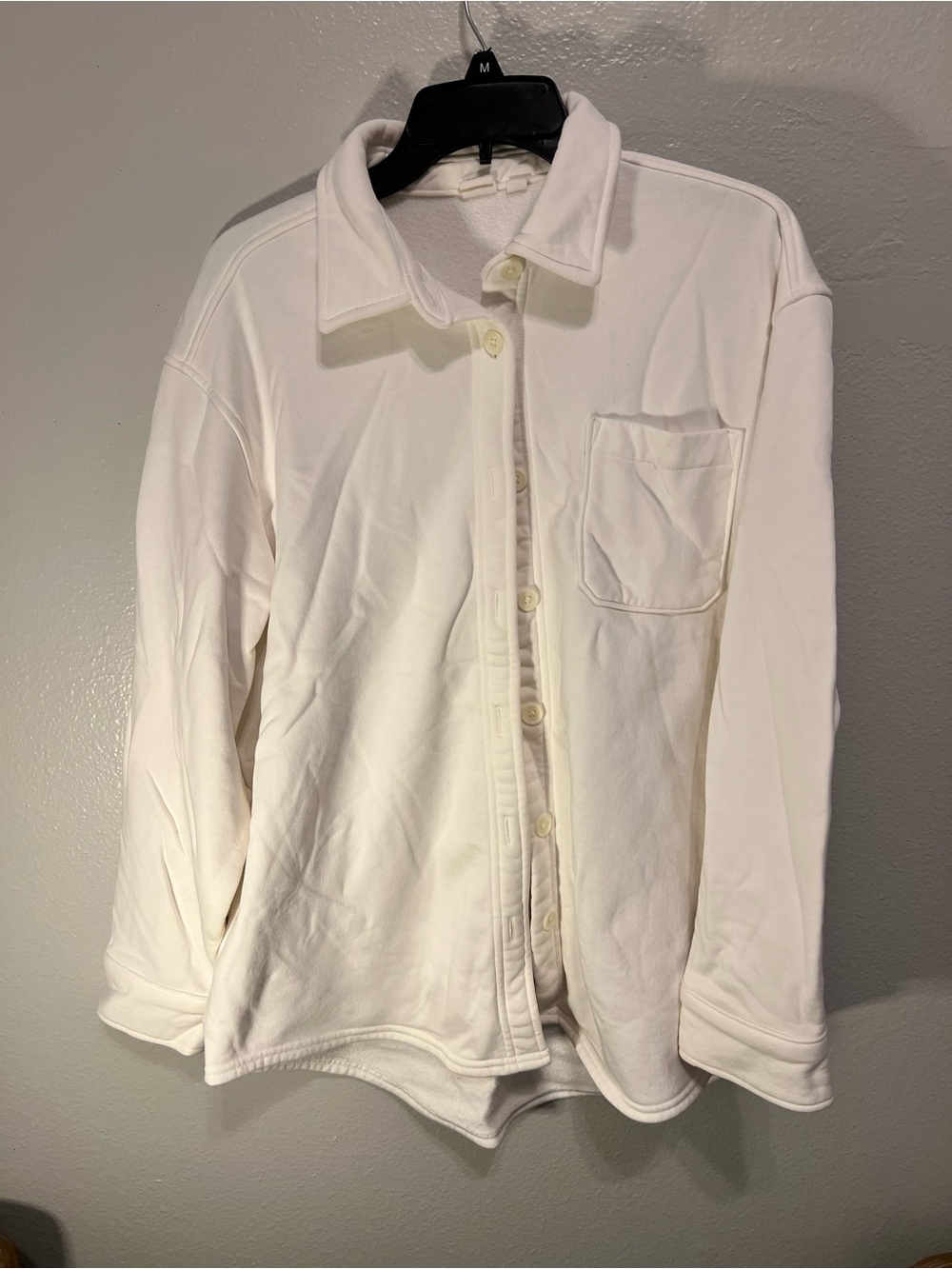 GAP Classic White Women’s Fleece Button-Up Shirt/Jacket, Size M